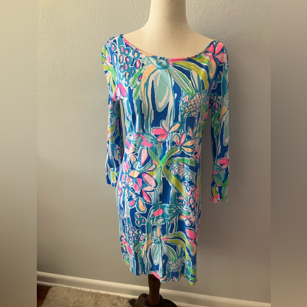 Lilly Pulitzer Blue and Pink Floral Dress
